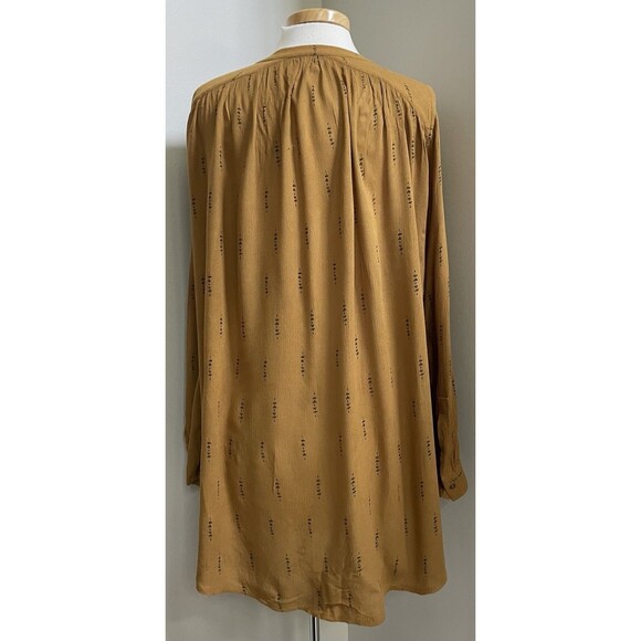 Free People Ladies Small Mustard Colored Peasant Drapey Oversized Tunic - Picture 3 of 7